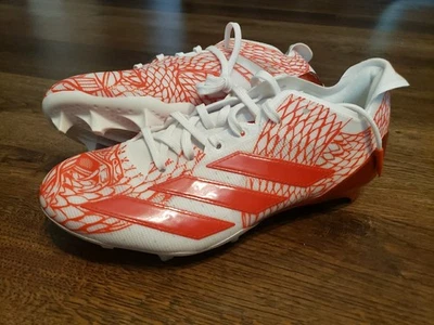 Size 8.5 Adidas Adizero Electric Orange/White Football Cleats IH8570 - Image 1 of 4