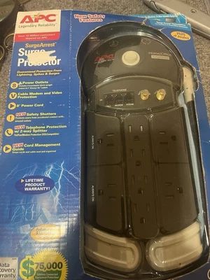 APC Surge Protector 8 Outlets 8' Cord New - Image 1 of 3