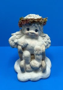 Vintage Dreamsicles Cherub Angle Sitting on Bench Signed 94 - Picture 1 of 6