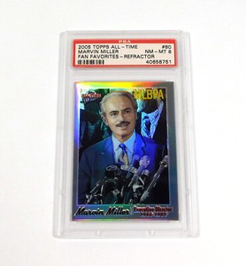 2005 Topps All-Time Marvin Miller #80 Fan Favorites Refractor /299 PSA 8