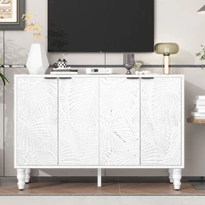 U-Can 47.2'' Modern TV Stand, Entertainment Center Media Console with 2 Spacious - Picture 1 of 11