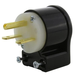 15A 250V NEMA 6-15P 3 clavijas multiángulo codo macho conjunto de AC WORKS® - Imagen 1 de 7