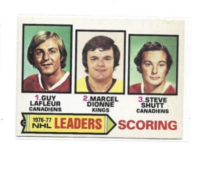 1977-78 O-Pee-Chee #3 Scoring Leaders/Guy Lafleur/Marcel Dionne/Steve Shutt NMMT - Image 1 of 2