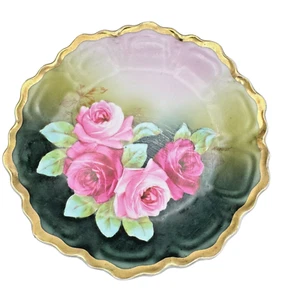 Royal Vienna Hand-Painted Pink Roses Plate 7.75 Z.S. & Co. Bavaria Mercier Vtg - Picture 1 of 12