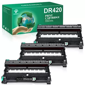 Lotto unità batteria DR420 DR450 ad alto rendimento 3 pezzi per Brother HL-2242D MFC-7860DW 7460DN - Foto 1 di 6