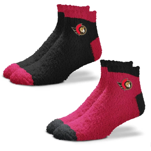 Women's For Bare Feet Ottawa Senators 2-Pack Team Sleep Soft Socks Cover
