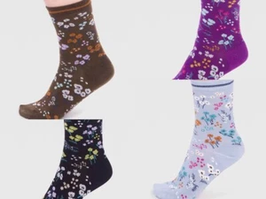 THOUGHT (BRAINTREE) GOTS BIO BAUMWOLLE DAMENSOCKEN-LANEY BLUMEN SPW796 - BRANDNEU MIT ETIKETT - Bild 1 von 15