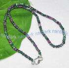 Faceted 2x4mm Natural Red Gems In Zoisite Gems Rondelle Beads Necklace 16-24''
