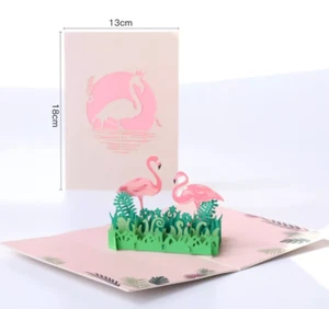 New Flamingo Pop Up Greeting Birthday Card - Picture 1 of 4