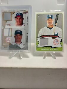 2009-2014 Topps & Upper Deck Robinson Cano SP Dual Relic Lot /335 (2) Yankees