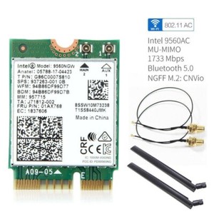 Dual Band Intel 9560NGW Wireless Card 802.11ac WiFi Bluetooth 5.0 MHF4 Antenna