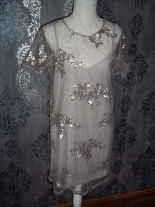 Ladies sequin tunic & camisole size 14 - grey - New Look - Picture 1 of 16