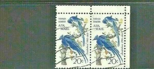 EE. UU. 1967 - Sc #c71 - AUDUBON Columbia Jays (pájaros) - Par de esquinas - Bien usado - Imagen 1 de 1