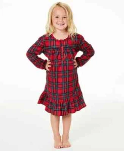 Family Pajamas Matching Nightgown Girls 8 Brinkley Plaid Ruffled Button Placket - Picture 1 of 18