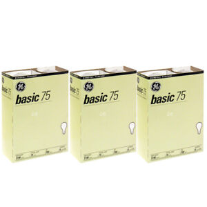 NEW GE 41030 75-Watt 1170-Lumen A19 Basic Light Bulb 4 Bulbs Per Pack (3 Pack)