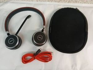Jabra Evolve 65 Stereo Wireless On-Ear Headset + Case + Cable, No USB adapter - Photo 1/2