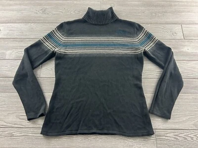 Suéter para mujer Harley Davidson cuello tortuga talla grande a rayas negro Foto 1 de 4