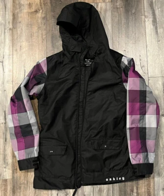 Oakley Jacket Winter Ski Snowboard Coat Hood Purple Plaid Women Medium - Image 1 of 3