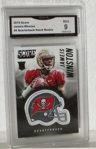 2015 PANINI NATIONALS JAMEIS WINSTON ROOKIE PATCH HELMET CARD MINT 9  BY GMA
