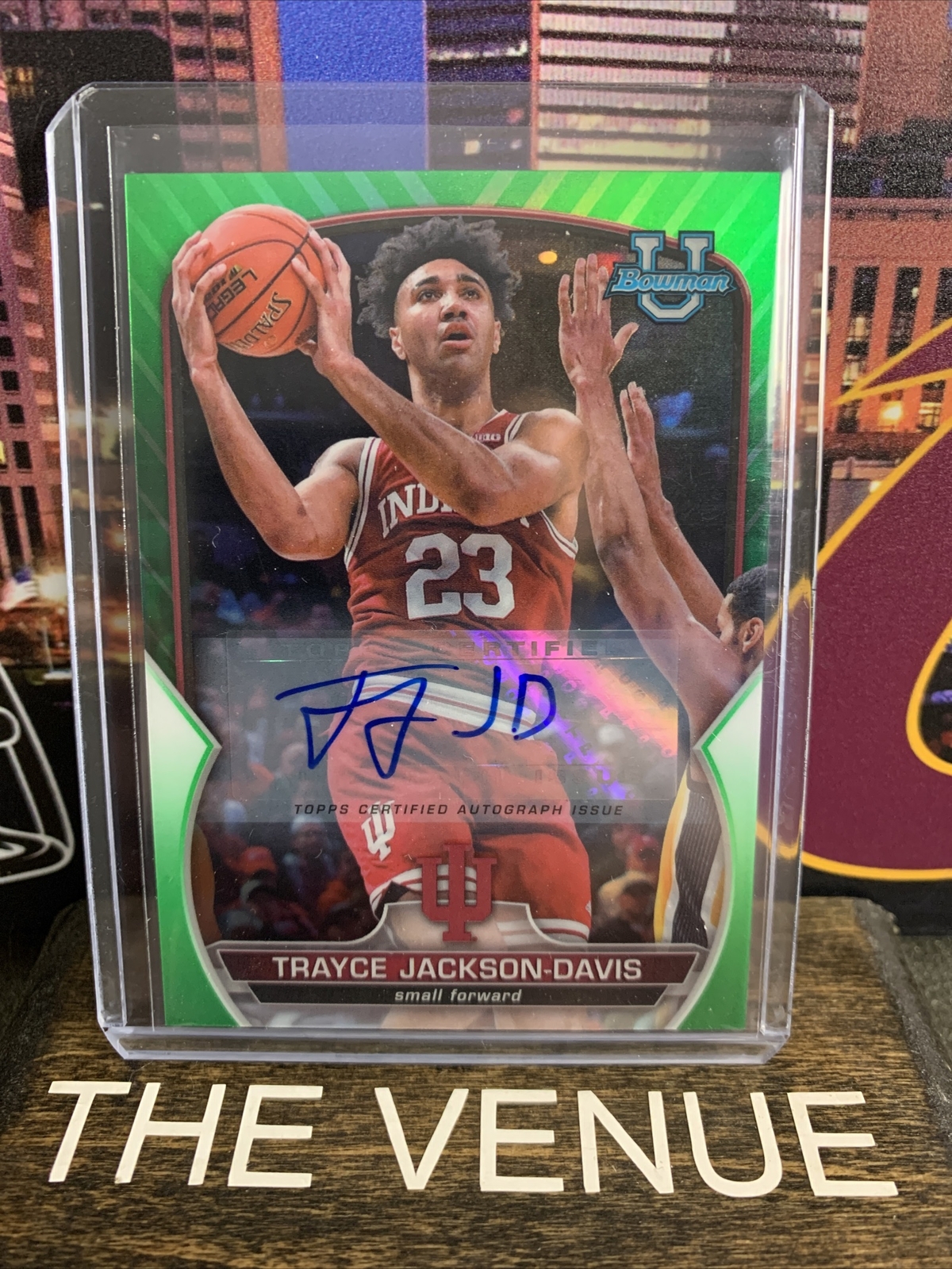 2022-23 Bowman Chrome University -True Green AUTO #42 Trayce Jackson-Davis 87/99