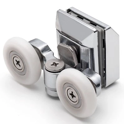 Pack of 4 x Top Zinc Alloy Shower Door Rollers/Runners/Guide 23mm wheel dia L020 - Image 1 of 4