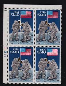 1989 Flag on the Moon $2.40 Sc 2419 MNH plate block 11211-1 UL - Picture 1 of 1