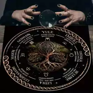Pagan Seasons Wiccan Gothic Tree of Life Altar Divination Cloth 49 x 49 cm - Picture 1 of 4