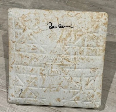 ROBINSON CANO SIGNED GAME USED 2ND BASE 6/22/05 FULL BASE STEINER /YANK LETTER - Image 1 of 4