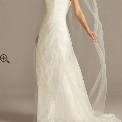 Свадебное платье David's Bridal All Over Lace трапециевидное без бретелек - Изображение 1 из 4