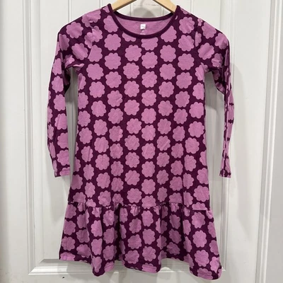Tea Collection Purple Floral Print Girls Dress Size 10 Cotton - Image 1 of 4