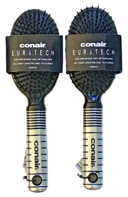 2* CONAIR EUROTECH OVAL HAIR BRUSH GREAT FOR THICK HAIR & DETANGLING - Image 1 of 2