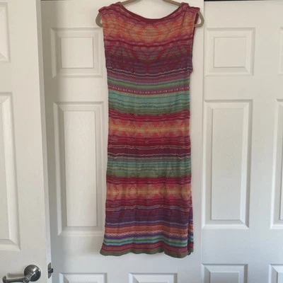 Lauren Ralph Lauren Rainbow Indian Tribal Linen Sleeveless Sweater Dress sz. L - Image 1 of 3