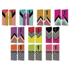 HEAD CASE DESIGNS COLOUR BLOCK CHEVRON LEATHER BOOK WALLET CASE FOR NOKIA PHONES - Picture 1 of 16