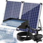 70W Solar Water Pump with Pond Waterfall Kit, 304 Stainless Steel Pond Waterf...