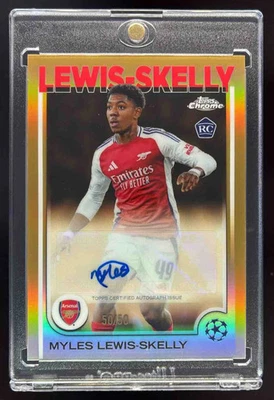 2024-25 Topps Chrome Autographs Gold Refractor Myles Lewis-Skelly RC Auto /50 - Image 1 of 2