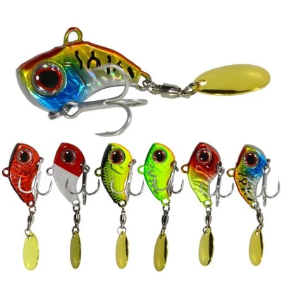 6 Stück Metall VIB Angelköder Rotating Spoon Spinner Pin Crankbait... - Bild 1 von 4