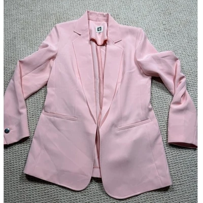 Chaqueta de sarga Anne Klein Vision para mujer XS rosa cuello muesca abierta blazer de carrera Foto 1 de 4