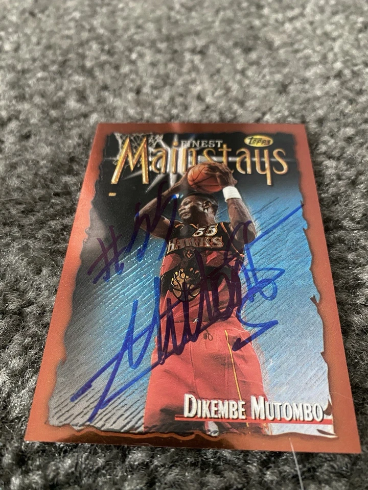 DIKEMBE MUTOMBO signed basketball card ATLANTA HAWKS autograph - Image 1 of 1