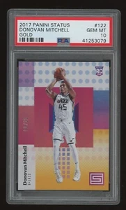 Donovan Mitchell 2017-18 Panini Status Gold 1/10 #122 ROOKIE PSA 10 - Bild 1 von 3