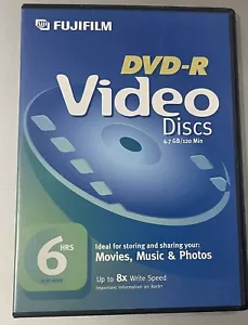 Fujifilm DVD-R Recordable Discs 4.7 GB 120 Min Jewel DVD Case x5 piece LOT New - Picture 1 of 4