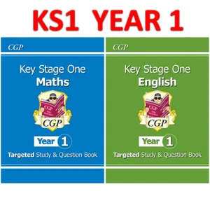 KS1 Year 1 Maths English Targeted Study Question Book with Answer Ages 5-6 CGP - Imagen 1 de 12