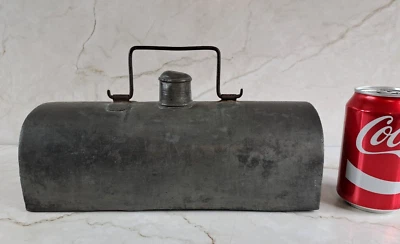 ancienne bouillotte chaufferette en étain 18ème 19ème forme rectangulaire - Photo 1/4