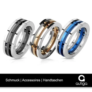 Damen Herren Ring Edelstahl Triple 3er 3-teilig Dreifach Bandring Partnerring - Bild 1 von 4