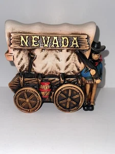 1950’s Covered Wagon Nevada Old West Style Money Bank With Stopper Made In Japan - Picture 1 of 12