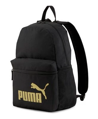 PUMA Phase Backpack Rucksack Tasche Puma Black - Golden Logo Schwarz Neu - Bild 1 von 3