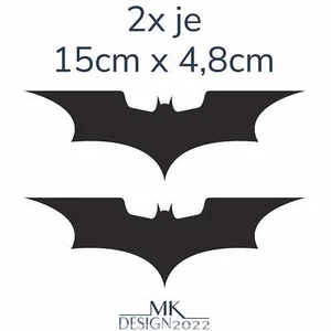Batman Aufkleber Auto Motorrad Spiegel Fledermaus Logo Sticker 2x 15cm Schwarz - Bild 1 von 5