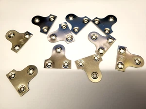 Mirror Plate, Length 38 mm, Countersunk Holes Nickel/Brass plated (Pack of 10) - Picture 1 of 6