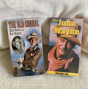 NEW Lot of 2 Gene Autry Roy Rogers OLD CORRAL John Wayne Collection VHS tapes