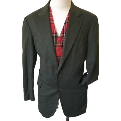 Lands End темно-зеленый блейзер спортивная куртка мужская 44L Tiroler Loden шерсти винтажный - Изображение 1 из 4