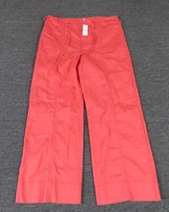 Loft Pants Womens 14 Coral Straight Stretch Wide Leg Loose Belted New - Picture 1 of 12